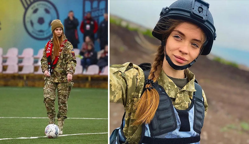 Українська військова, яка відкрила футбольний матч, вразила мережу своєю красою (ФОТО)